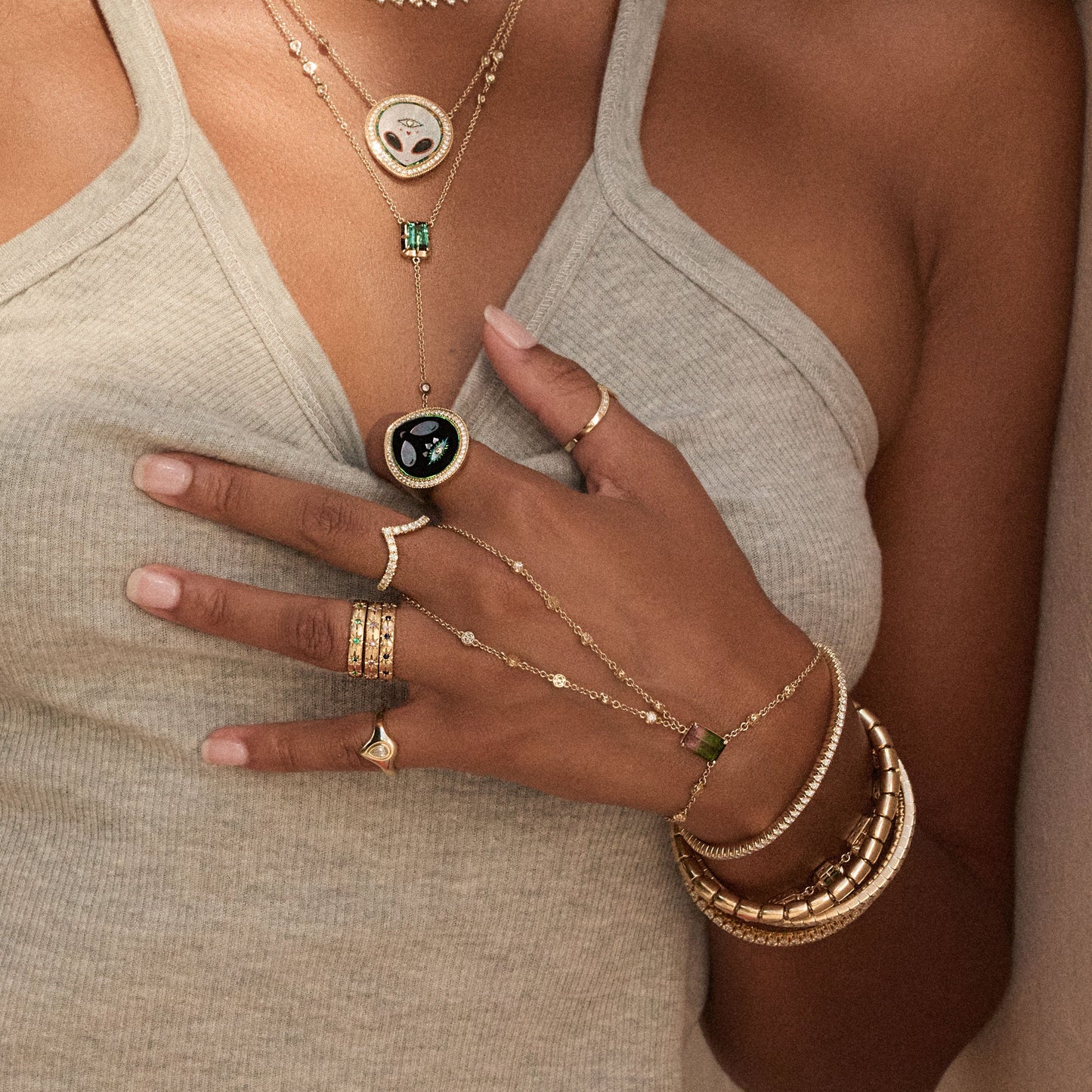 Teardrop Diamond Signet Ring