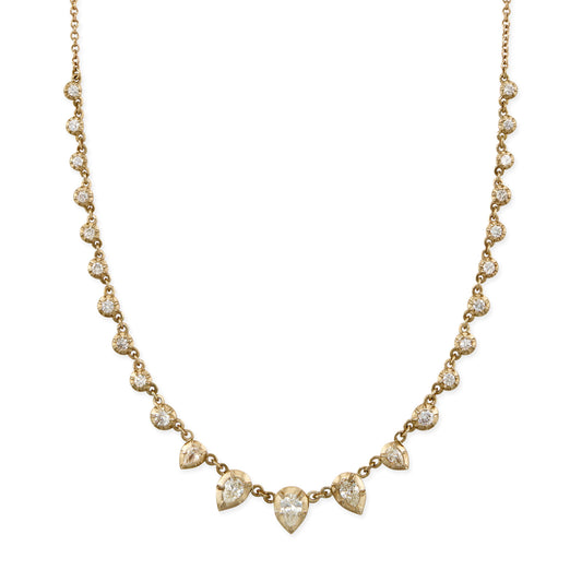 Teardrop + Round Graduated Sophia Diamond Necklace