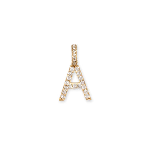 Pave Diamond Initial Charm with Pave Bail
