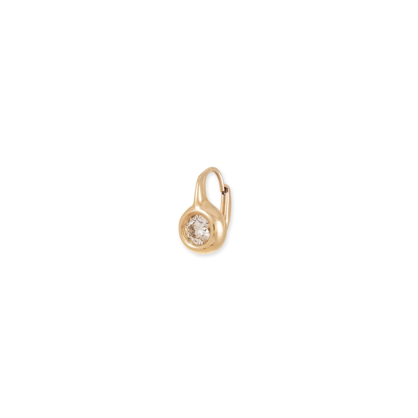 Round Diamond Huggie Hook Earring