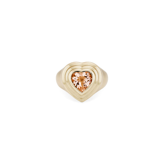 Morganite Heart Deco Ring
