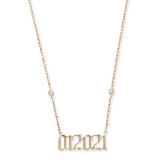 Old English Date Necklace