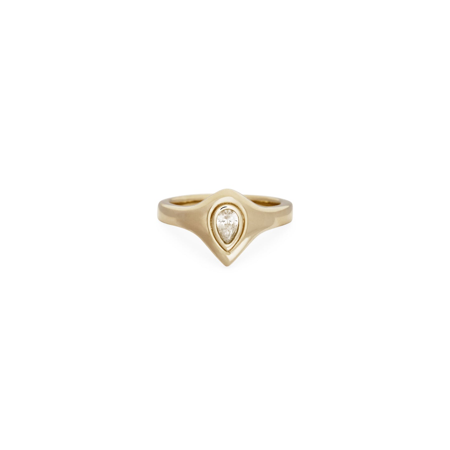 Teardrop Diamond Signet Ring