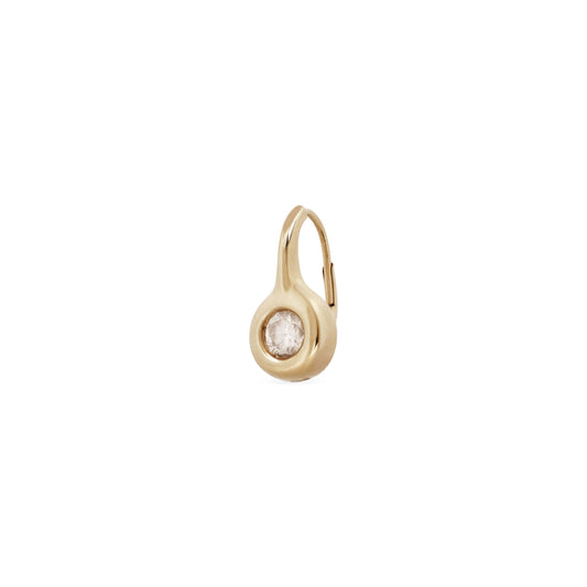 Large Round Diamond Hook Earring