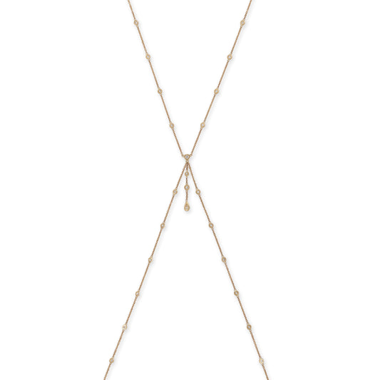 Zoe Round + Teardrop Diamond Drip Bodychain